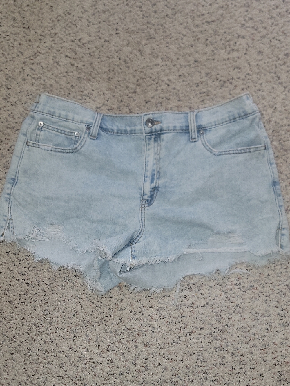 Light Blue Distressed Denim Women's Shorts